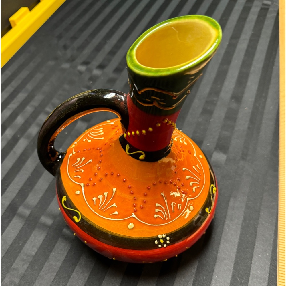 Pitcher slanted made in spain, pottery